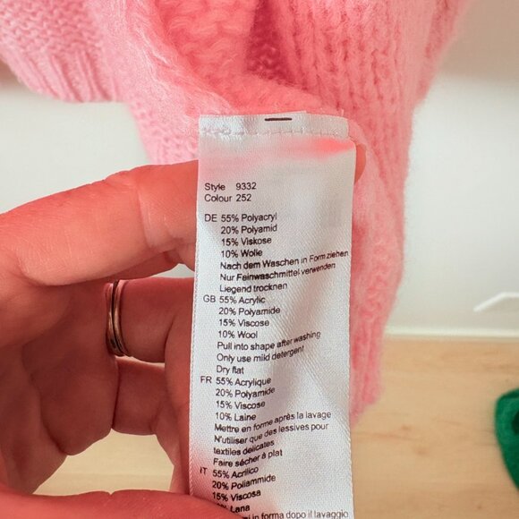 Frieda & Freddies Colourblock Knit Cardigan Pink Orange Size 40/XS - Picture 5 of 6